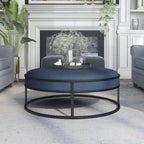 Contemporary Round Fabric Ottoman