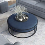 Contemporary Round Fabric Ottoman