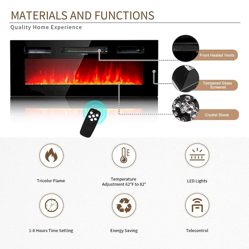 Fireplace TV Stand with 36 Electric Fireplace
