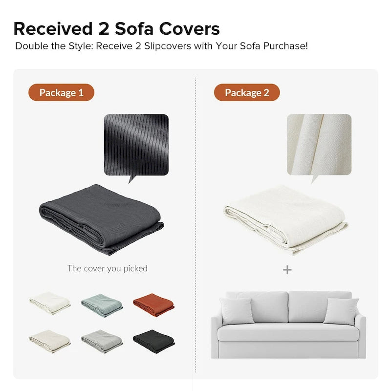 Modern Slipcovered Sofa With Removable Back Cushion