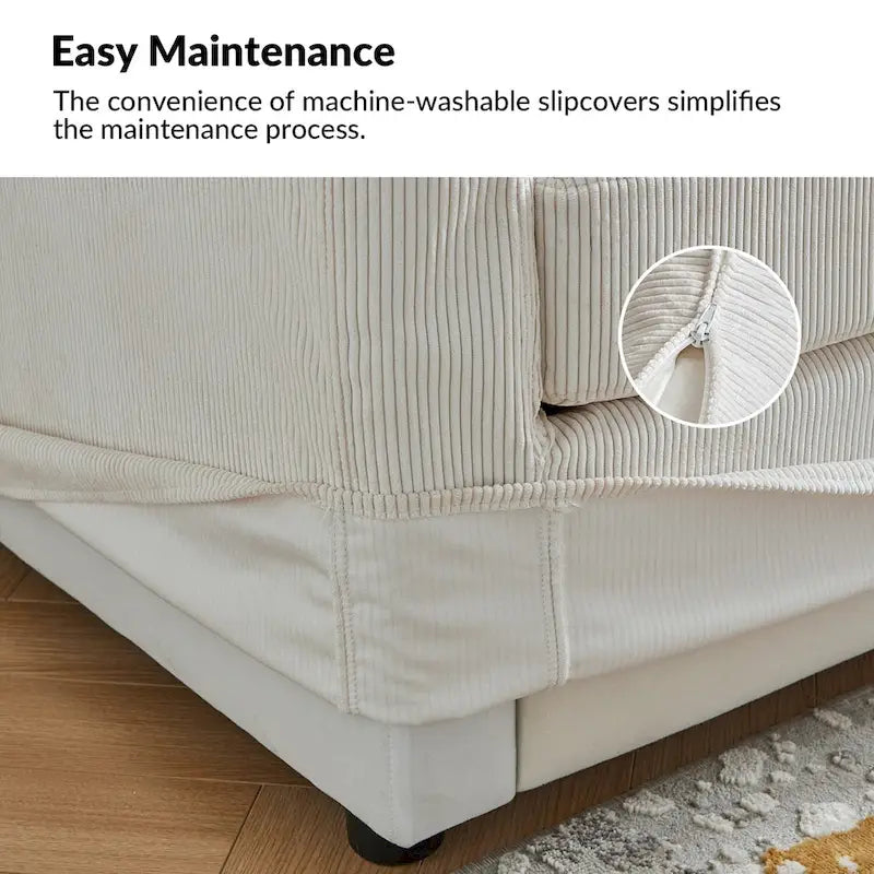 Modern Slipcovered Sofa With Removable Back Cushion