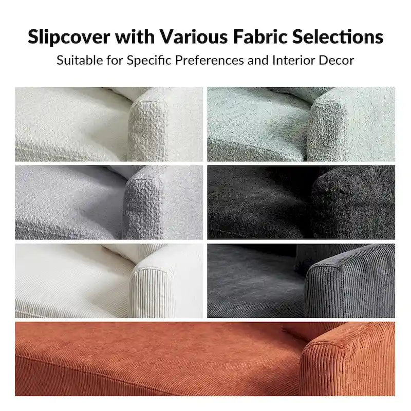 Modern Slipcovered Sofa With Removable Back Cushion