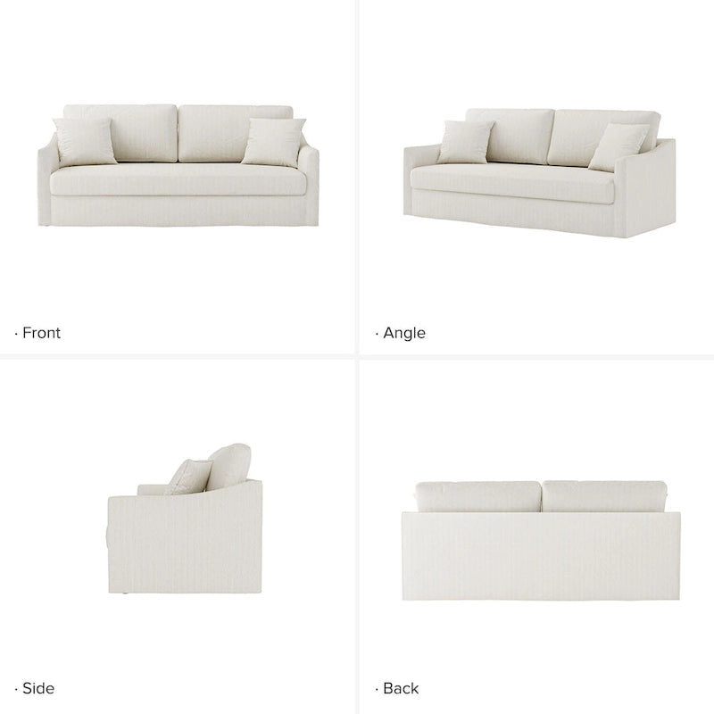 Modern Slipcovered Sofa With Removable Back Cushion