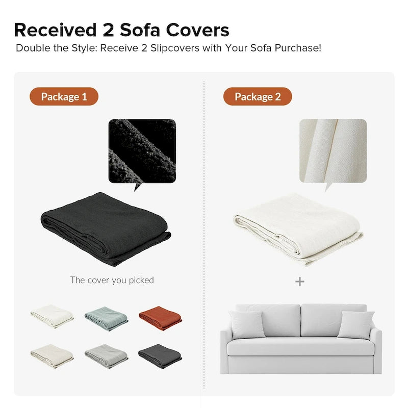 Modern Slipcovered Sofa With Removable Back Cushion