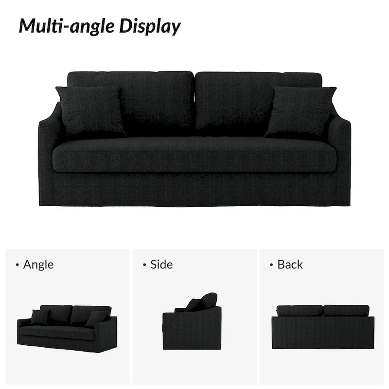 Modern Slipcovered Sofa With Removable Back Cushion