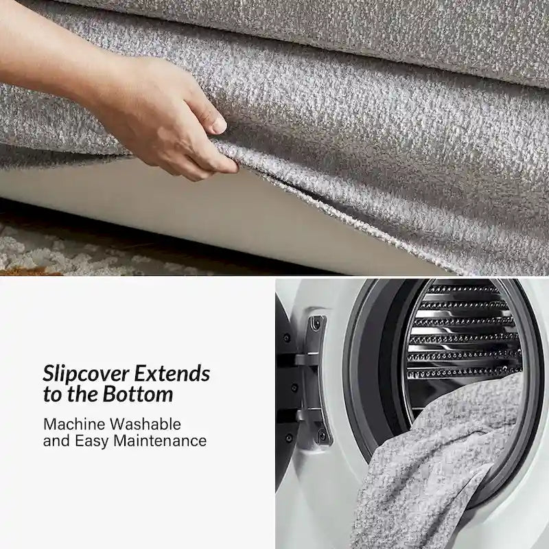 Modern Slipcovered Sofa With Removable Back Cushion