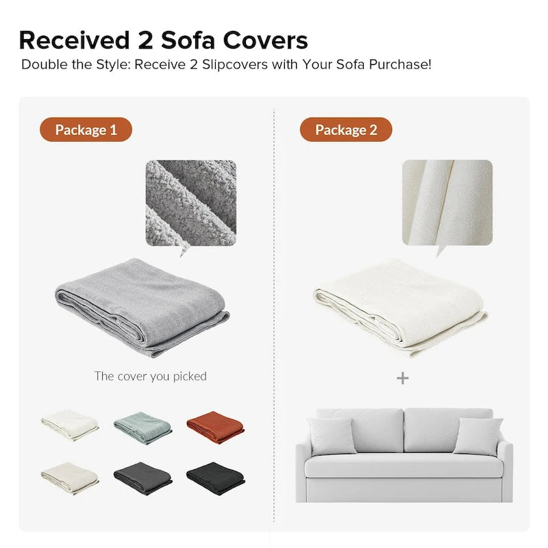Modern Slipcovered Sofa With Removable Back Cushion