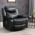 PU Leather Massage Recliner Chair, Swivel Rocker Sofa with Remote Control, Footrest, Padded Seat for Living Room