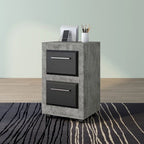 Urban Two-Drawer Mobile File Cabinet with Iron Bar Pulls
