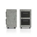 Urban Two-Drawer Mobile File Cabinet with Iron Bar Pulls