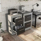 Urban Two-Drawer Mobile File Cabinet with Iron Bar Pulls