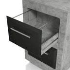 Urban Two-Drawer Mobile File Cabinet with Iron Bar Pulls