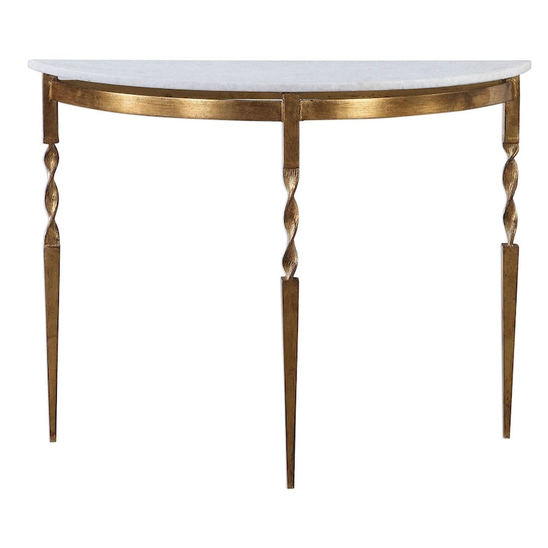 Uttermost Imelda 40 Long Marble Top Iron Console Table
