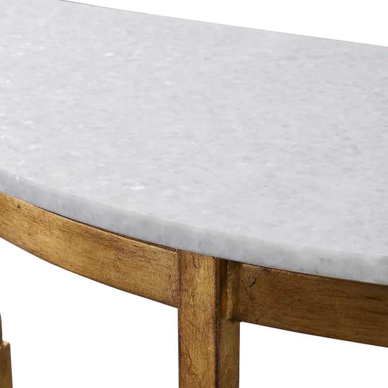 Long Marble Top Iron Console Table