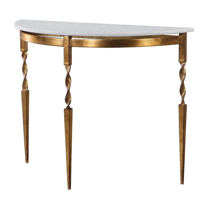 Long Marble Top Iron Console Table