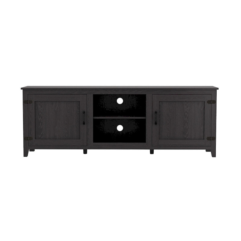 TV Stand for 75 Inch TV, Entertainment Center with Two Doors and 4 Open Storage Compartments TV Console Media Cabinet