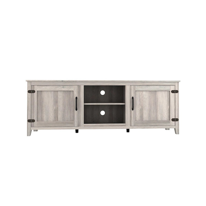 TV Stand for 75 Inch TV, Entertainment Center with Two Doors and 4 Open Storage Compartments TV Console Media Cabinet