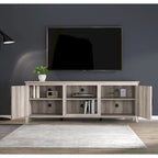 TV Stand for 75 Inch TV, Entertainment Center with Two Doors and 4 Open Storage Compartments TV Console Media Cabinet
