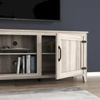 TV Stand for 75 Inch TV, Entertainment Center with Two Doors and 4 Open Storage Compartments TV Console Media Cabinet