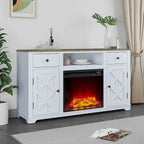 Farmhouse TV Stand with Fireplace for up to 65 TV - 60W x 33H x 15.5D