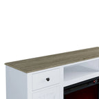 Farmhouse TV Stand with Fireplace for up to 65 TV - 60W x 33H x 15.5D