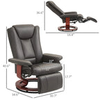 Drehbarer Relaxsessel, Relaxsessel aus PU-Leder für das Wohnzimmer, modernes Relaxsofa mit Fußstütze