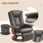 Drehbarer Relaxsessel, Relaxsessel aus PU-Leder für das Wohnzimmer, modernes Relaxsofa mit Fußstütze