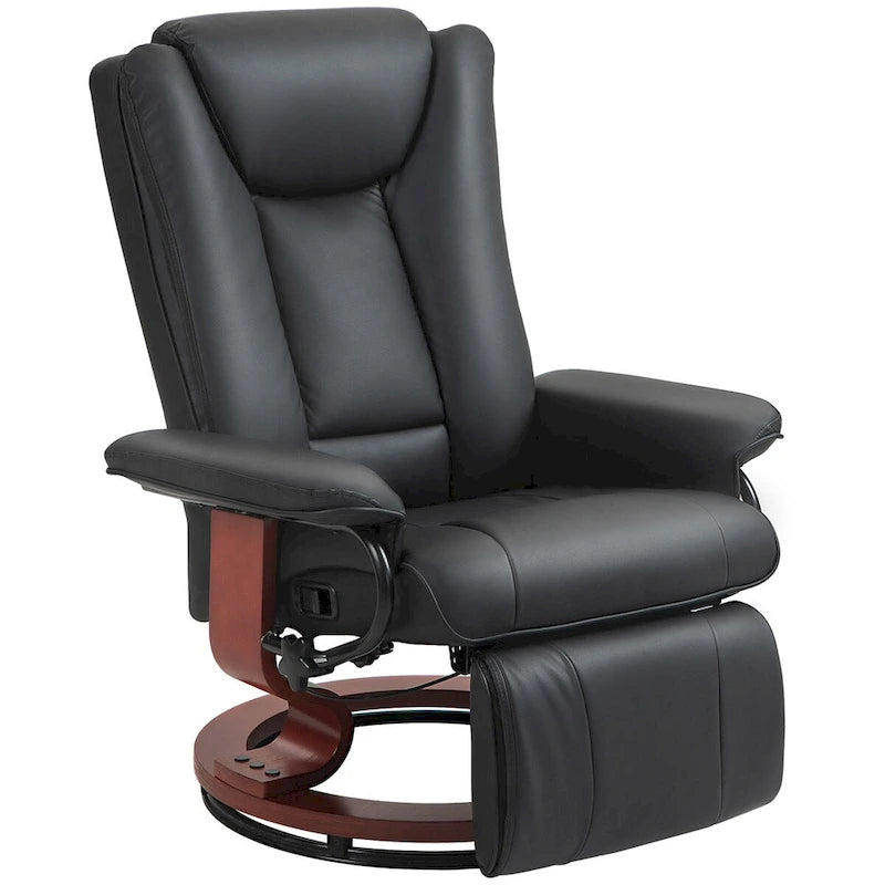 Swivel Recliner Chair, PU Leather Reclining Chair for Living Room, Modern Recliner Sofa with Footrest