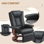 Drehbarer Relaxsessel, Relaxsessel aus PU-Leder für das Wohnzimmer, modernes Relaxsofa mit Fußstütze