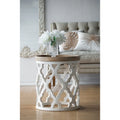 Large Distressed White Side Table
