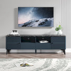 Stilvoller 70-Zoll-TV-Ständer mit marmorierter Oberseite - 70 Zoll breit