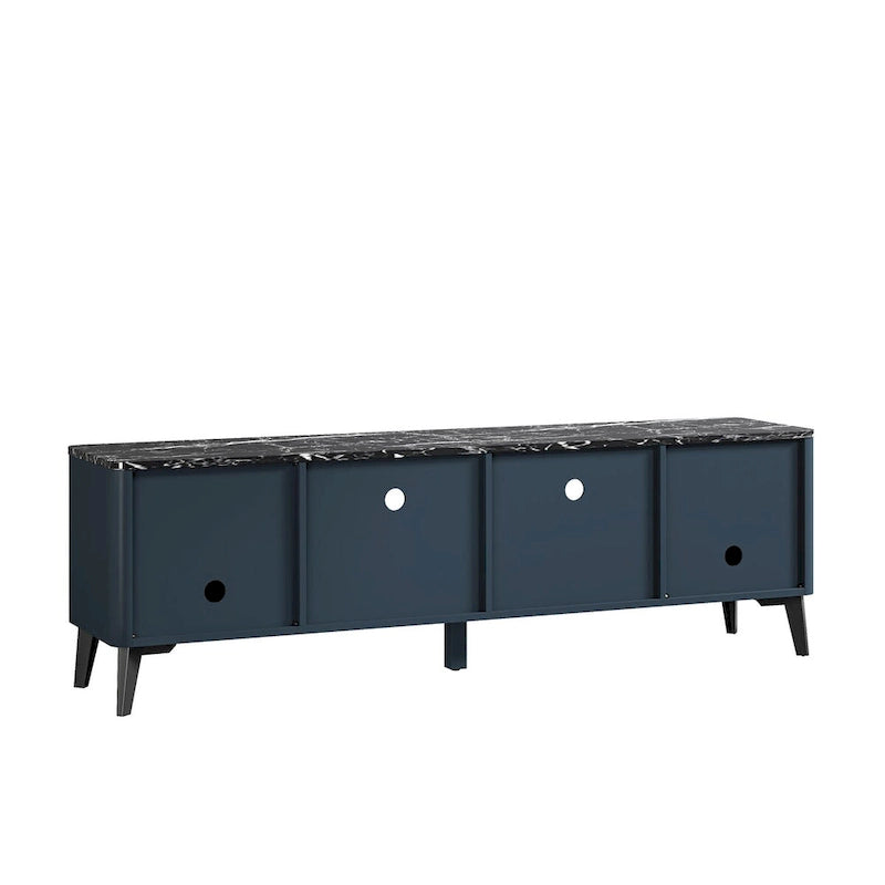 Stylish 70-Inch TV Stand with Marble-Printed Top - 70 in Width