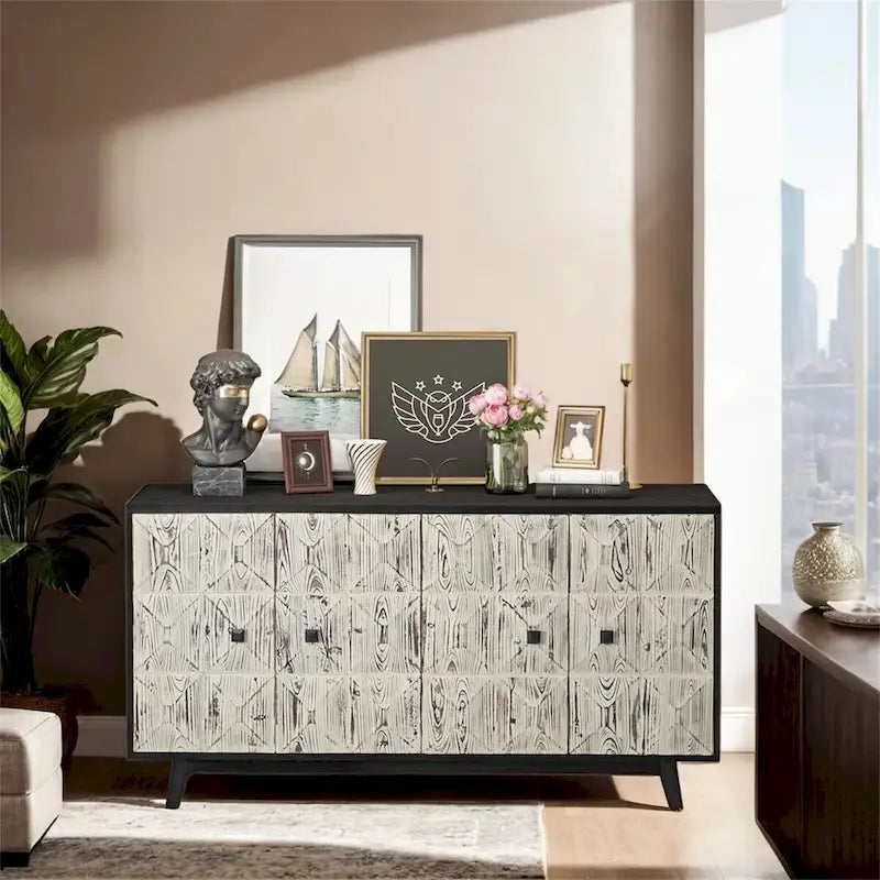 Doors Vintage Sideboard,Freestanding Sideboard Storage Cabinet