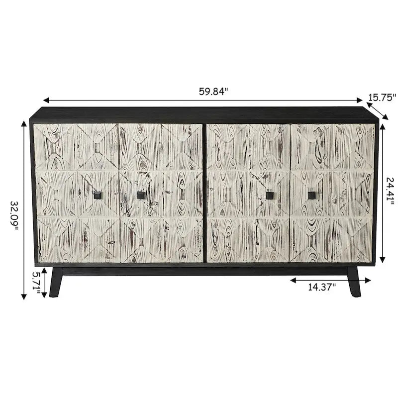 Doors Vintage Sideboard,Freestanding Sideboard Storage Cabinet