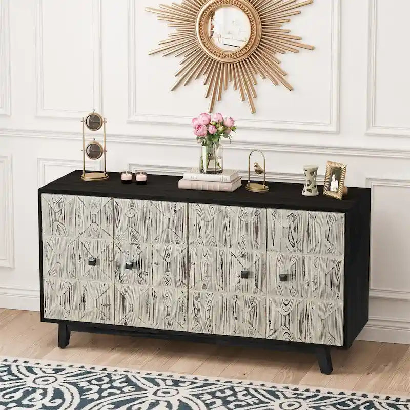 Doors Vintage Sideboard,Freestanding Sideboard Storage Cabinet