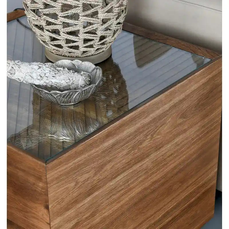 Brown Wood End Table