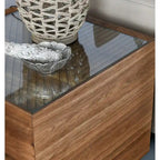 Tavolino laterale in legno marrone