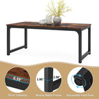 71 Inches Industrial Dining Table for 4-6 - 70.9 L x 35.4 W x 30.3 H