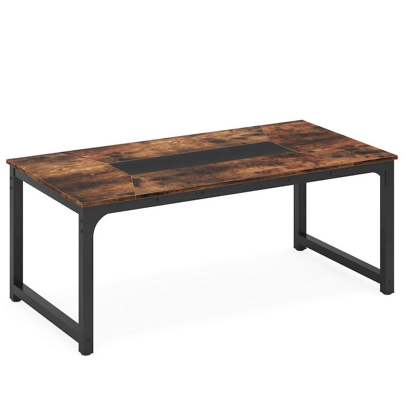 71 Inches Industrial Dining Table for 4-6 - 70.9 L x 35.4 W x 30.3 H