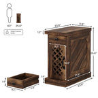 Tavolino in legno alto 25.6 pollici, comodino per camera da letto, marrone rustico - 23.6 L x 11.8 W x 25.6 H