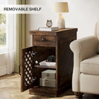 Tavolino in legno alto 25.6 pollici, comodino per camera da letto, marrone rustico - 23.6 L x 11.8 W x 25.6 H