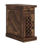 Tavolino in legno alto 25.6 pollici, comodino per camera da letto, marrone rustico - 23.6 L x 11.8 W x 25.6 H